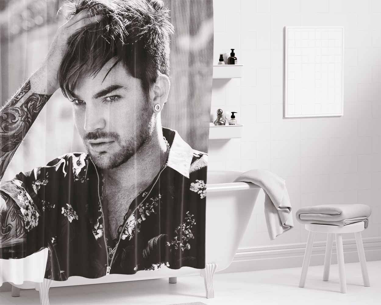Adam Lambert Style Bathroom Shower Curtain Fabric Waterproof | 66 X 72 Inch