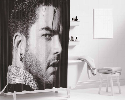 Adam Lambert Bathroom Shower Curtain Fabric Waterproof | 66 X 72 Inch