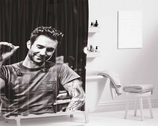 Adam Levine Gallery Bathroom Shower Curtain Fabric Waterproof | 66 X 72 Inch