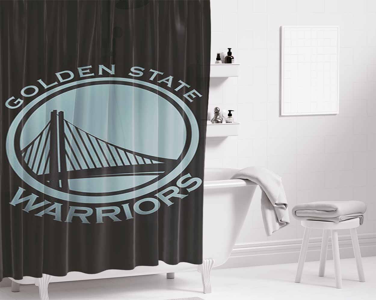 Adesivo Murale Logo Golden State Bathroom Shower Curtain Fabric Waterproof | 66 X 72 Inch