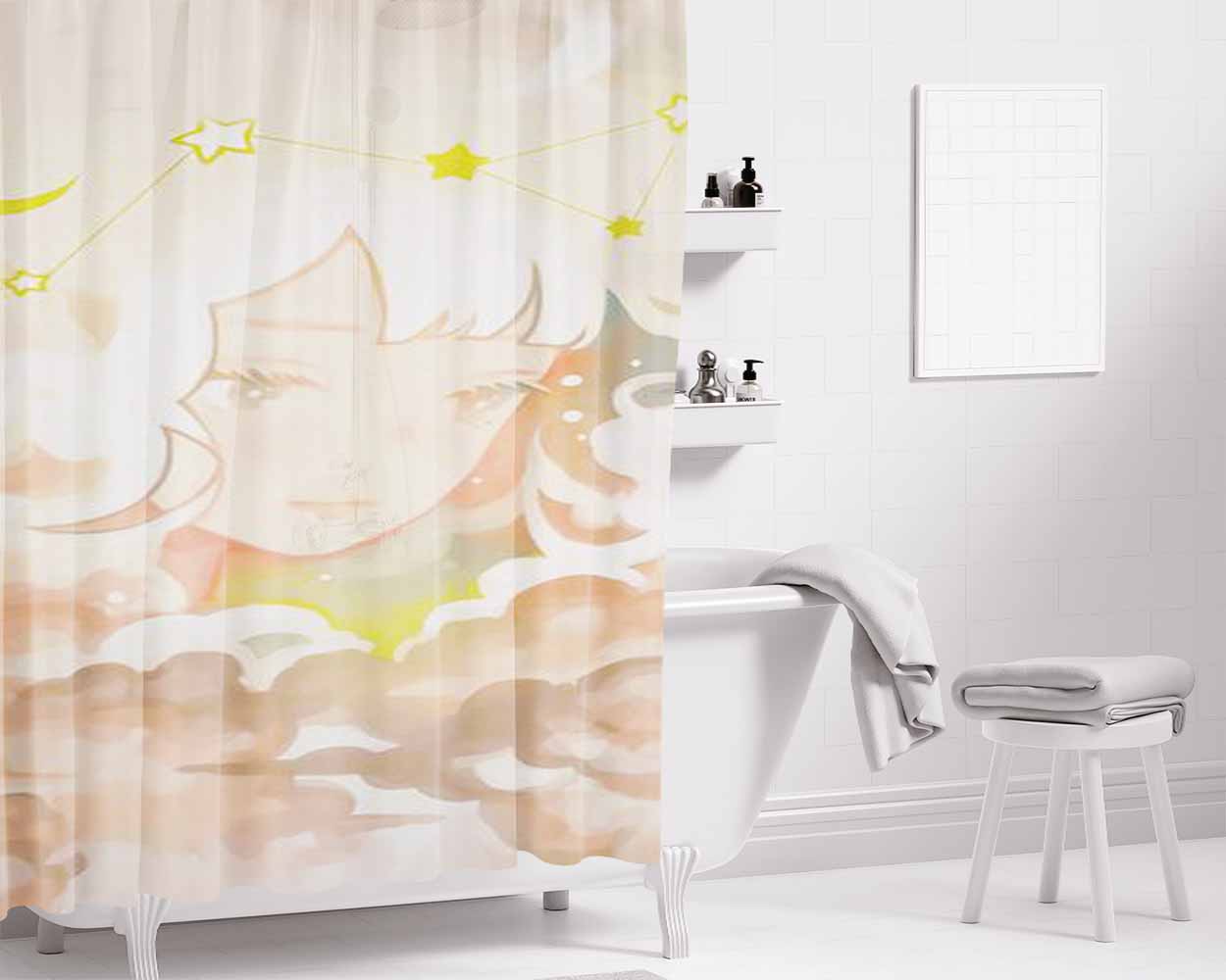 Adrift Bathroom Shower Curtain Fabric Waterproof | 66 X 72 Inch