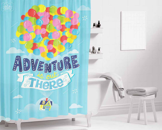 Adventure Is Cut There Bathroom Shower Curtain Fabric Waterproof | 66 X 72 Inch