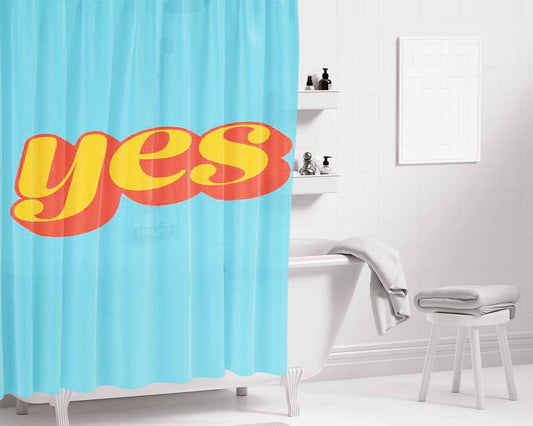 Affirmative Bathroom Shower Curtain Fabric Waterproof | 66 X 72 Inch