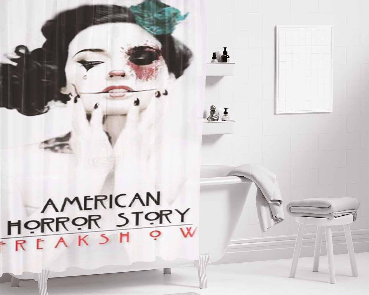 Ahs - Freakshow Bathroom Shower Curtain Fabric Waterproof | 66 X 72 Inch