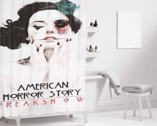 Ahs - Freakshow Bathroom Shower Curtain Fabric Waterproof | 66 X 72 Inch