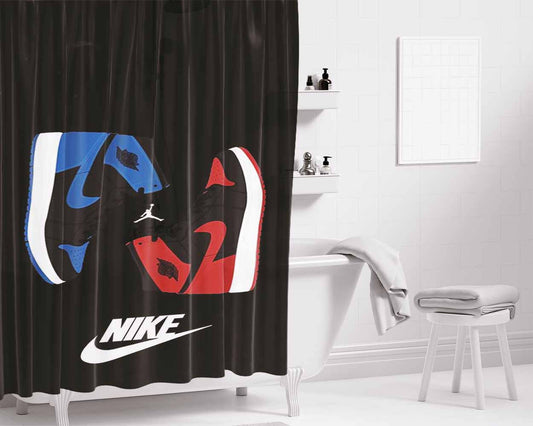 Air Jordan Nike Sneakers Bathroom Shower Curtain Fabric Waterproof | 66 X 72 Inch