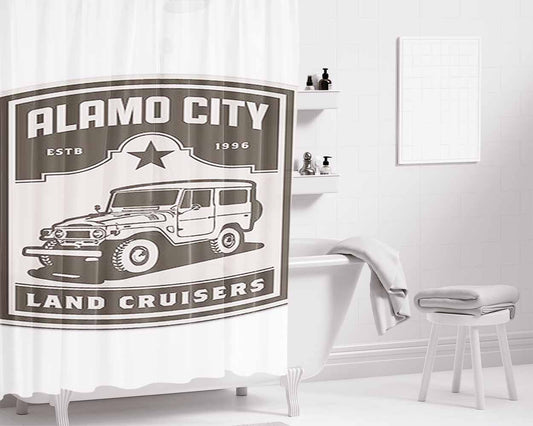 Alamo City Bathroom Shower Curtain Fabric Waterproof | 66 X 72 Inch