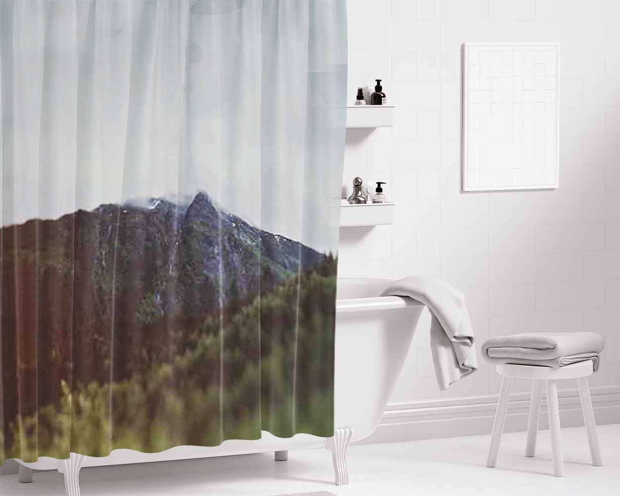 Alaska Frontier Bathroom Shower Curtain Fabric Waterproof | 66 X 72 Inch