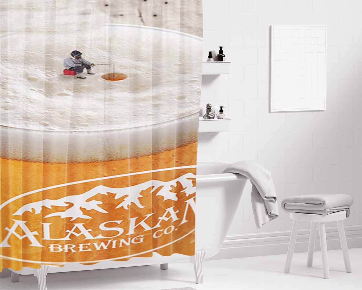 Alaskan Brewing Co Bathroom Shower Curtain Fabric Waterproof | 66 X 72 Inch