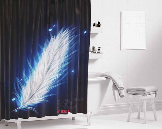 Album Feather Feel Bathroom Shower Curtain Fabric Waterproof | 66 X 72 Inch