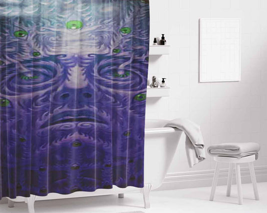 Alex Grey Stone Face Bathroom Shower Curtain Fabric Waterproof | 66 X 72 Inch