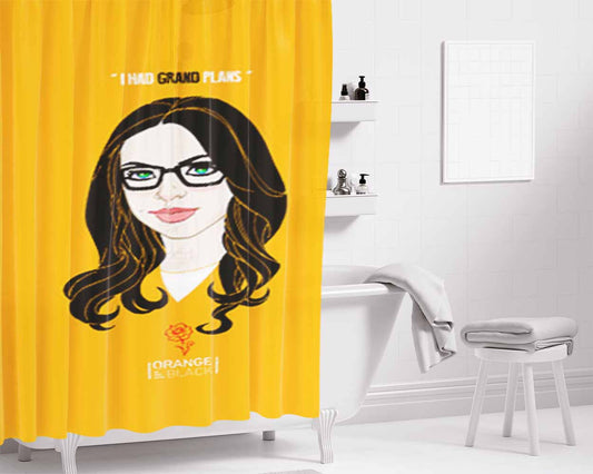 Alex Orange Is The New Black Bathroom Shower Curtain Fabric Waterproof | 66 X 72 Inch