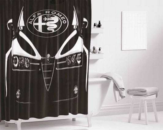 Alfa Romeo Car Bathroom Shower Curtain Fabric Waterproof | 66 X 72 Inch