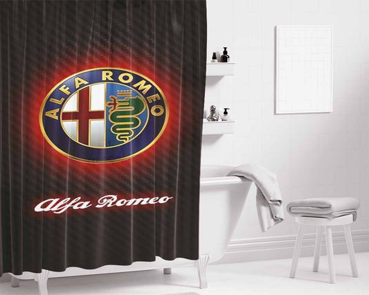 Alfa Romeo Bathroom Shower Curtain Fabric Waterproof | 66 X 72 Inch