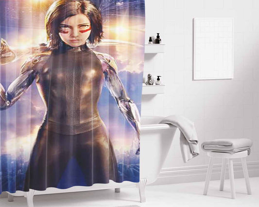 Alita Battle Angel 2019 Bathroom Shower Curtain Fabric Waterproof | 66 X 72 Inch