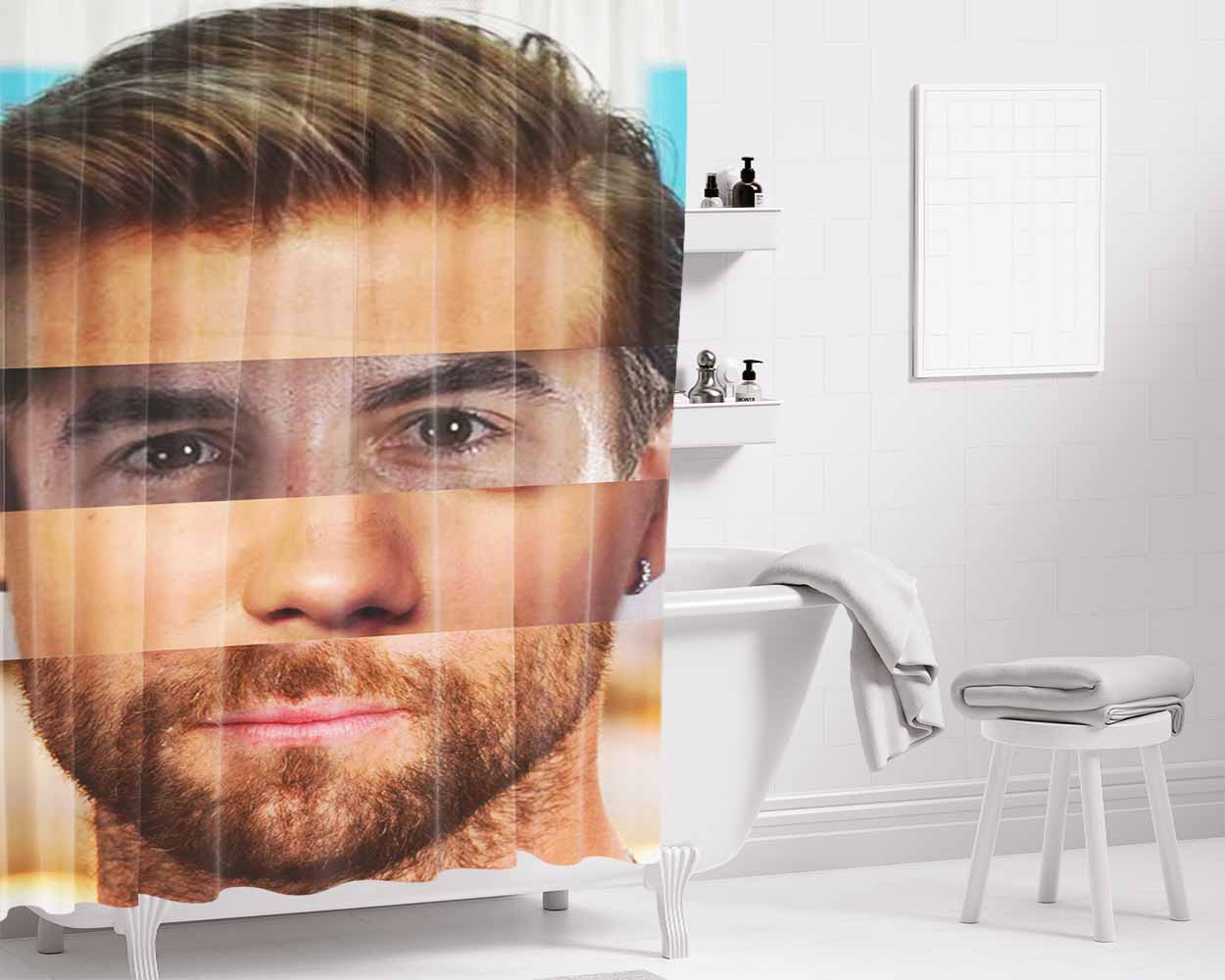 All Fandom Face Bathroom Shower Curtain Fabric Waterproof | 66 X 72 Inch