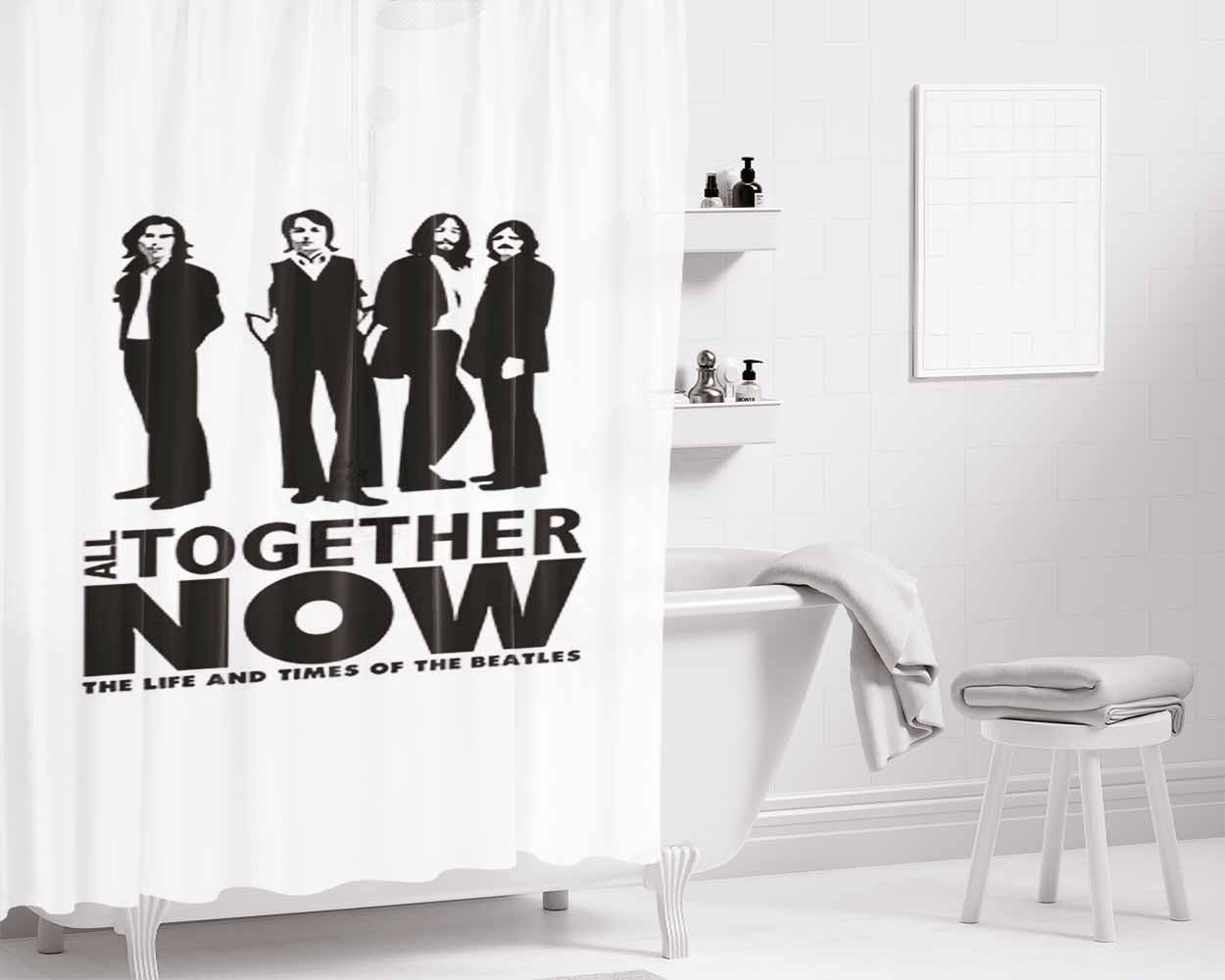 All Together Now Bathroom Shower Curtain Fabric Waterproof | 66 X 72 Inch