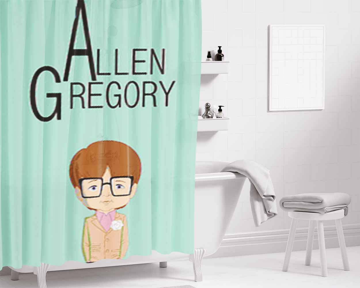 Allen Gregory Bathroom Shower Curtain Fabric Waterproof | 66 X 72 Inch