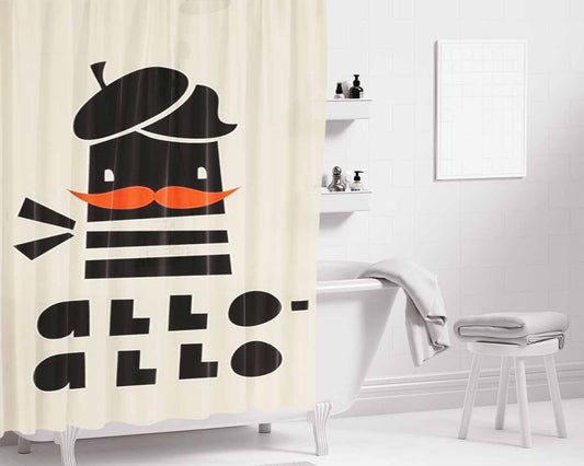 Allo Allo Bathroom Shower Curtain Fabric Waterproof | 66 X 72 Inch