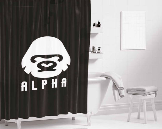 Alpha Gorilla King Kong Graphic Bathroom Shower Curtain Fabric Waterproof | 66 X 72 Inch