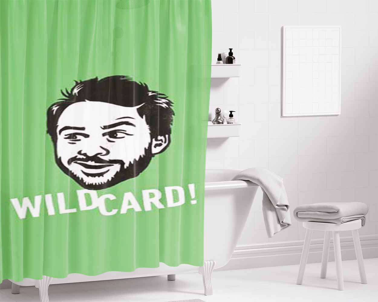 Always Sunny Wild Card Bathroom Shower Curtain Fabric Waterproof | 66 X 72 Inch