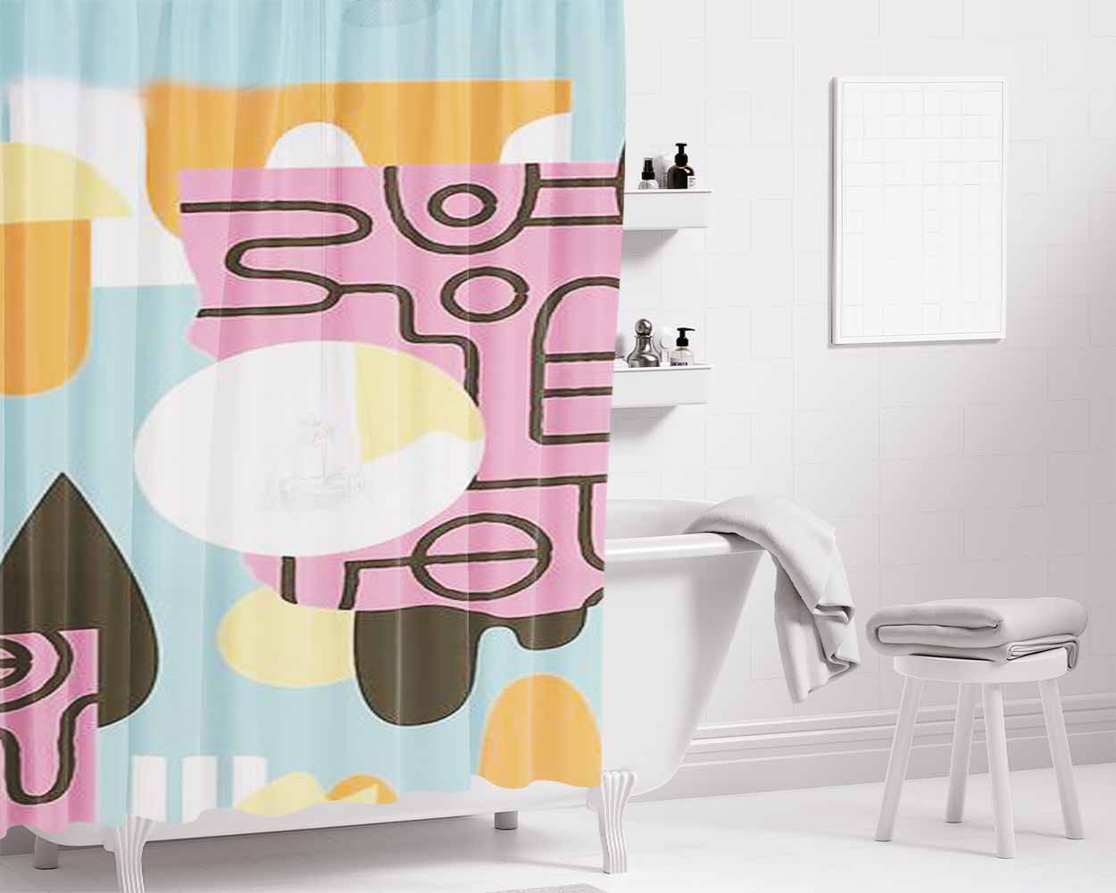 Amanaeomonesia Bathroom Shower Curtain Fabric Waterproof | 66 X 72 Inch