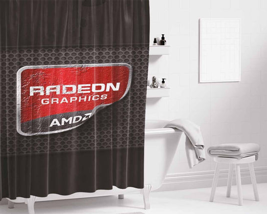 Amd Radeon Graphics Bathroom Shower Curtain Fabric Waterproof | 66 X 72 Inch