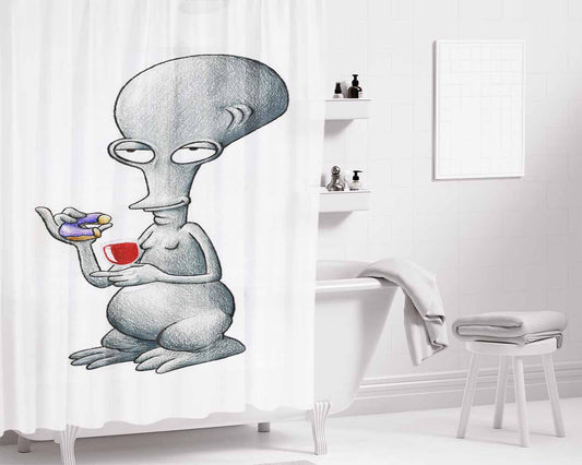 American Dad Bathroom Shower Curtain Fabric Waterproof | 66 X 72 Inch