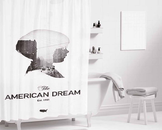 American Dream Bathroom Shower Curtain Fabric Waterproof | 66 X 72 Inch