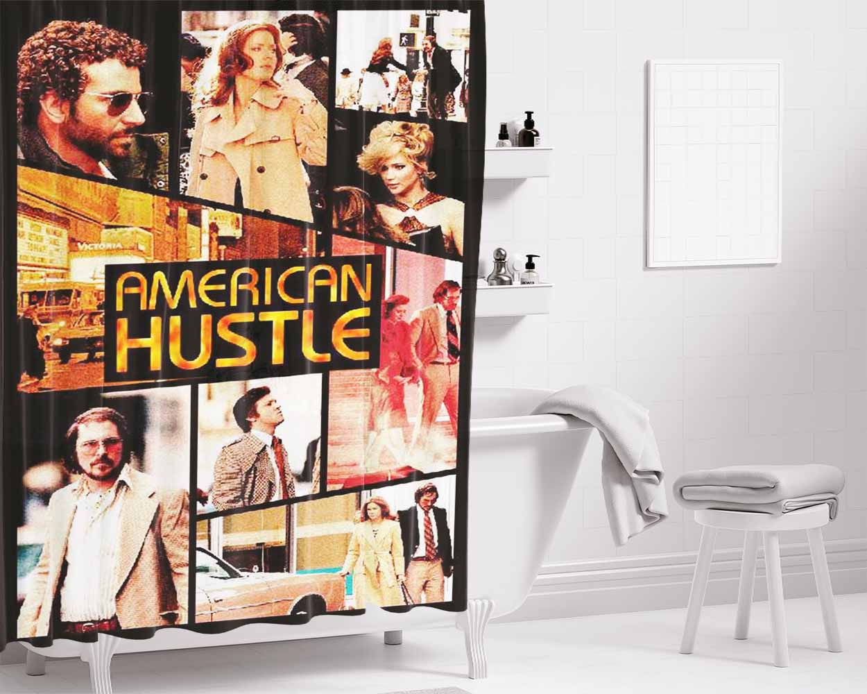 American Hustle Bathroom Shower Curtain Fabric Waterproof | 66 X 72 Inch