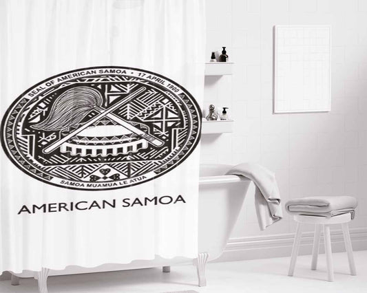 American Samoa Crest Bathroom Shower Curtain Fabric Waterproof | 66 X 72 Inch