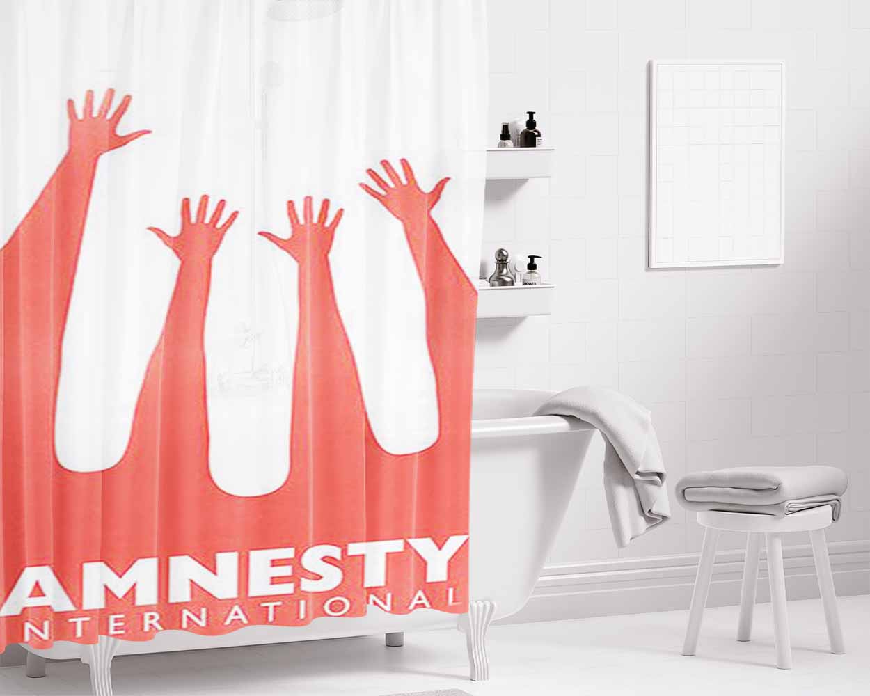 Amnesty International Bathroom Shower Curtain Fabric Waterproof | 66 X 72 Inch