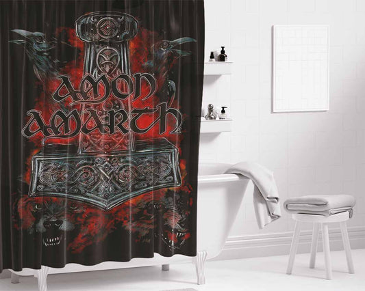 Amon Amarch Wolf Bathroom Shower Curtain Fabric Waterproof | 66 X 72 Inch