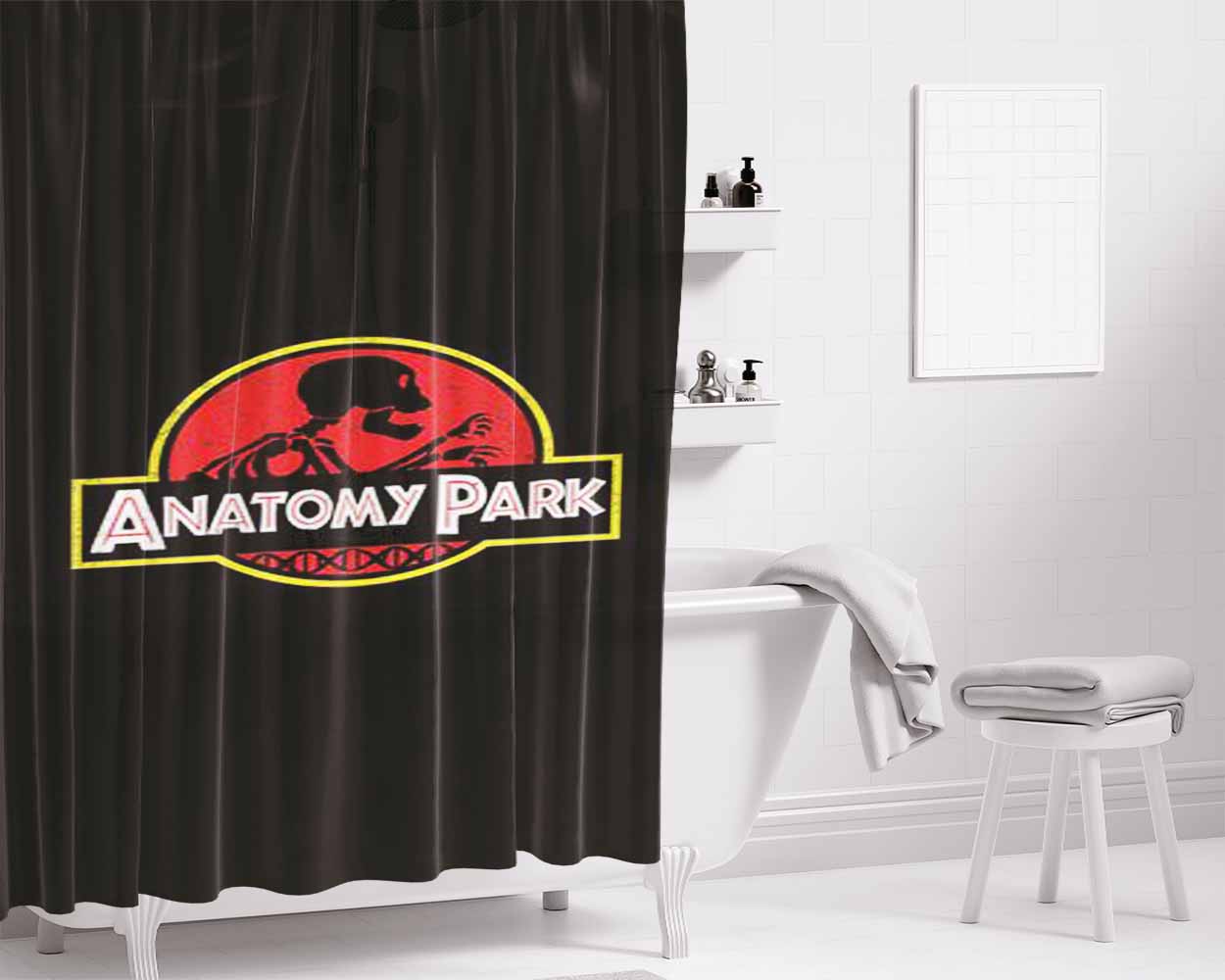 Anatomy Park Bathroom Shower Curtain Fabric Waterproof | 66 X 72 Inch