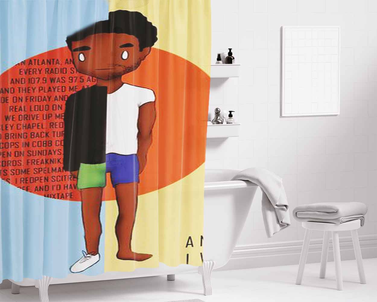 And I'D Have My Own Gangsta Grillz Mixtape Bathroom Shower Curtain Fabric Waterproof | 66 X 72 Inch