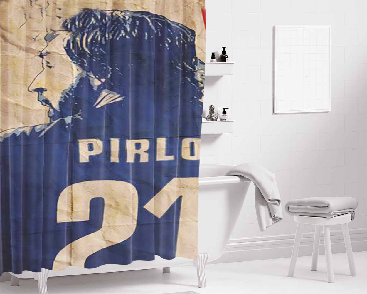 Andrea Pirlo Bathroom Shower Curtain Fabric Waterproof | 66 X 72 Inch