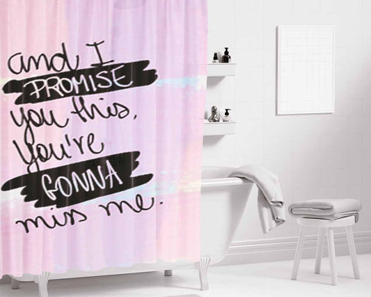 Andy Grammer Lyric Bathroom Shower Curtain Fabric Waterproof | 66 X 72 Inch