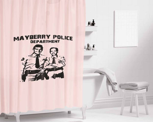Andy Griffith Tv Show Mayberry Police Department Bathroom Shower Curtain Fabric Waterproof | 66 X 72 Inch