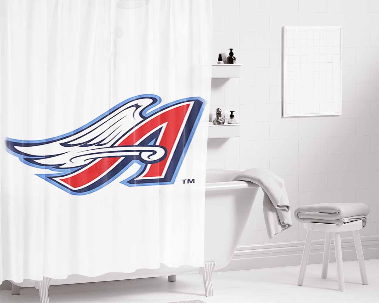 Aneheim Angels Bathroom Shower Curtain Fabric Waterproof | 66 X 72 Inch
