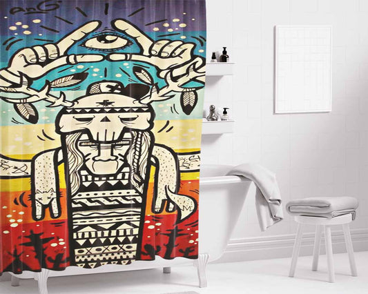 Ang Art Culture Bathroom Shower Curtain Fabric Waterproof | 66 X 72 Inch