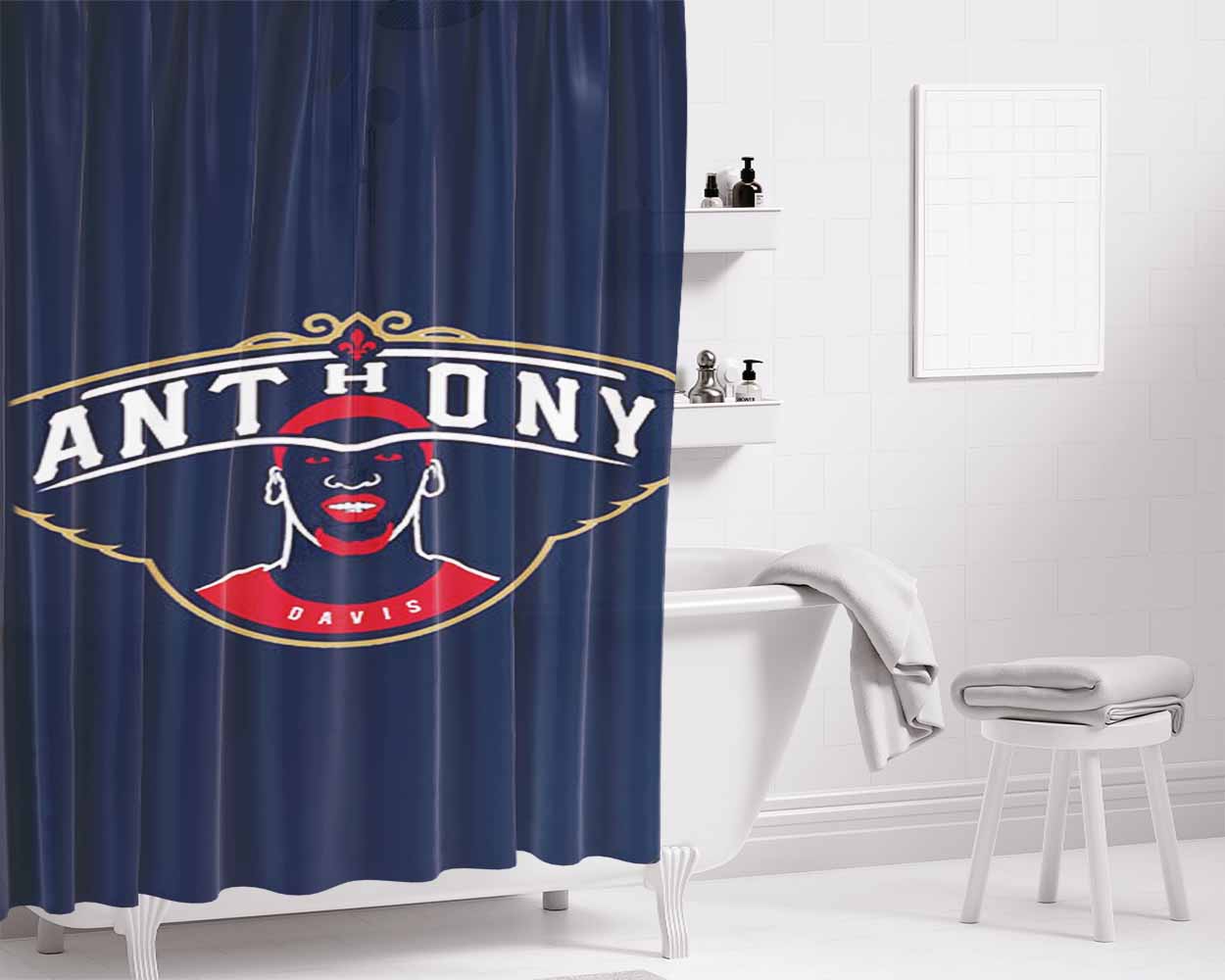 Anthony Davis Logo Uproxx Bathroom Shower Curtain Fabric Waterproof | 66 X 72 Inch