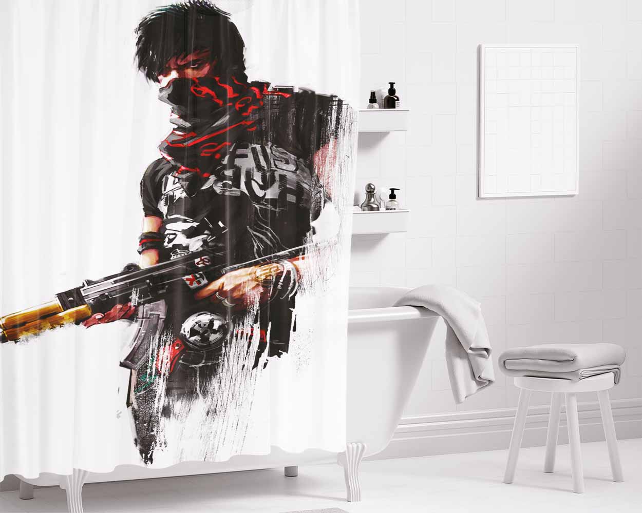 Apb All Point Bulletin Bathroom Shower Curtain Fabric Waterproof | 66 X 72 Inch
