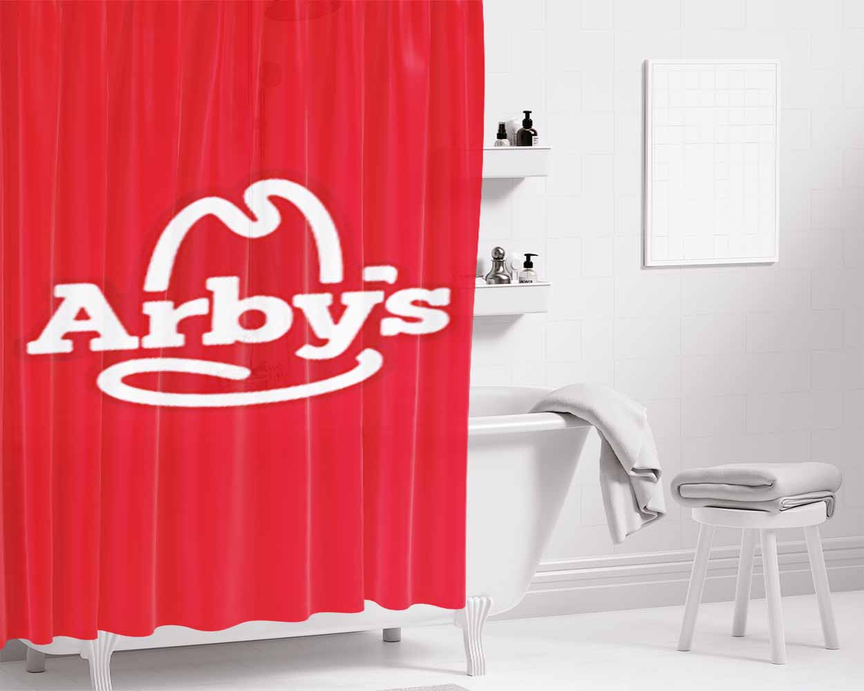 Arby'S Bathroom Shower Curtain Fabric Waterproof | 66 X 72 Inch