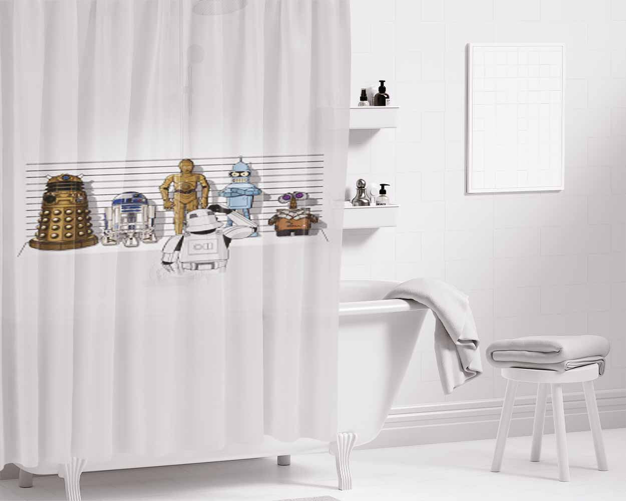 Are These The Droids You'Re Looking Bathroom Shower Curtain Fabric Waterproof | 66 X 72 Inch