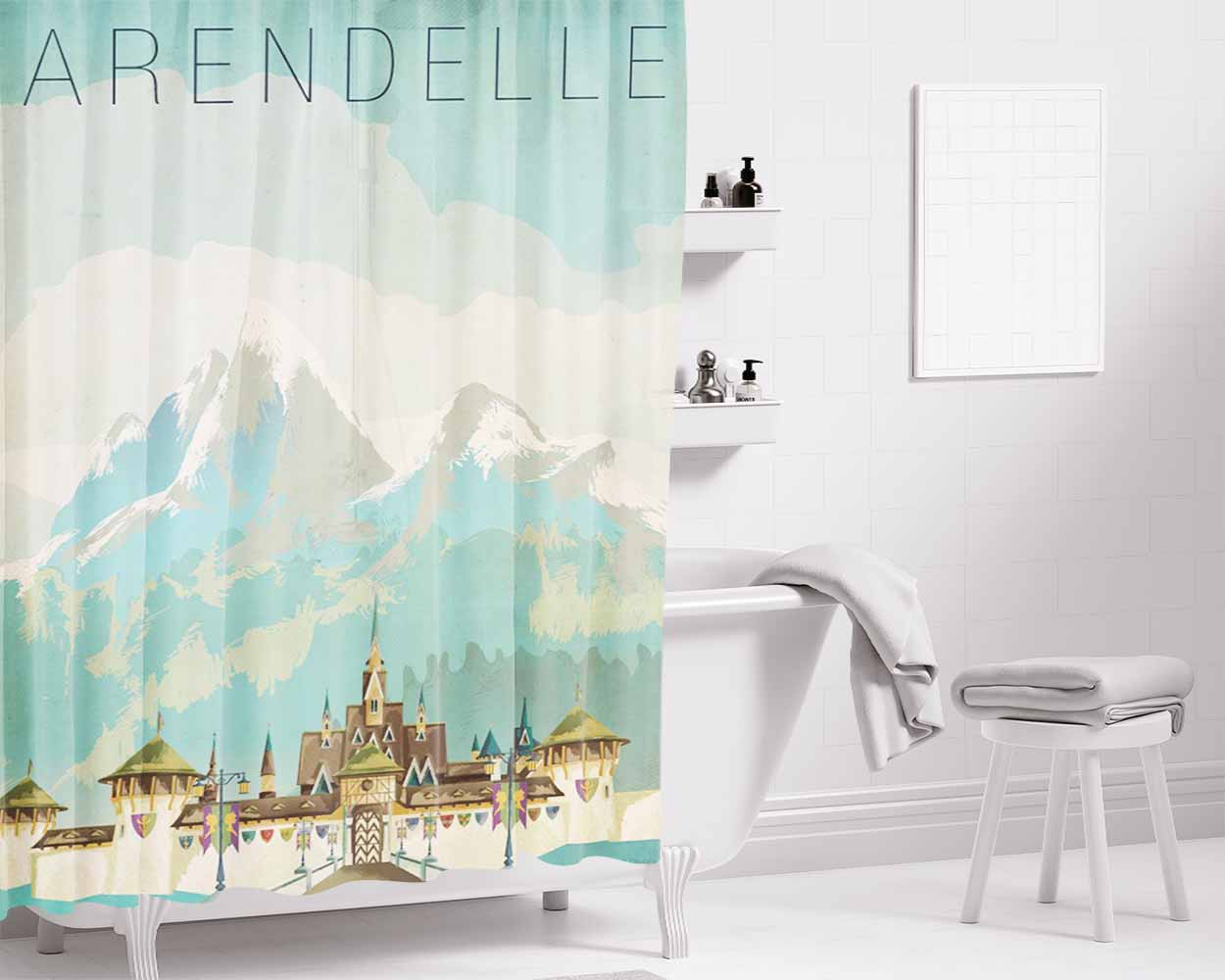 Arendelle Art Bathroom Shower Curtain Fabric Waterproof | 66 X 72 Inch