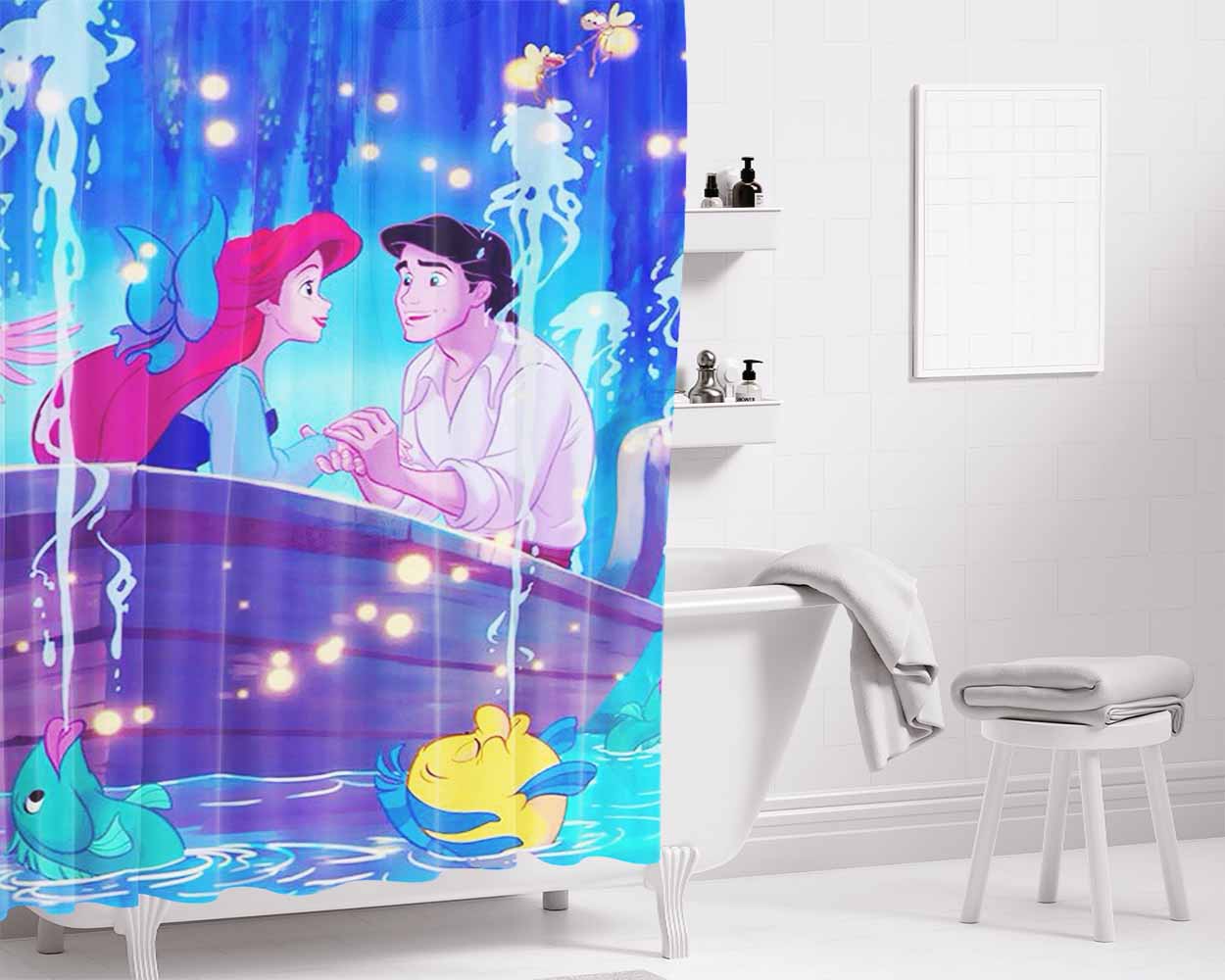 Ariel Love Eric Bathroom Shower Curtain Fabric Waterproof | 66 X 72 Inch