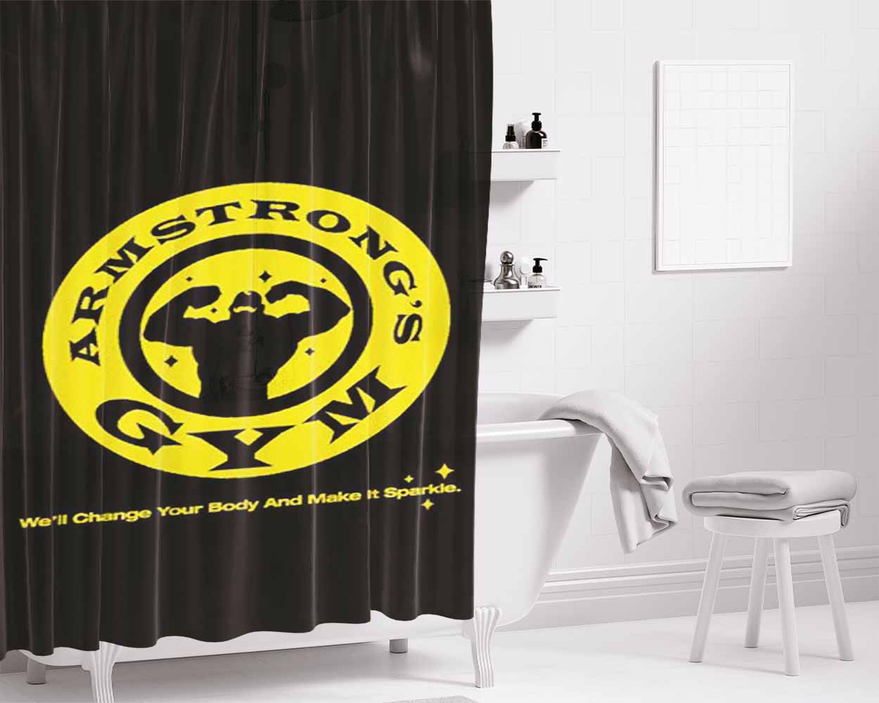 Armstrong Gym Bathroom Shower Curtain Fabric Waterproof | 66 X 72 Inch