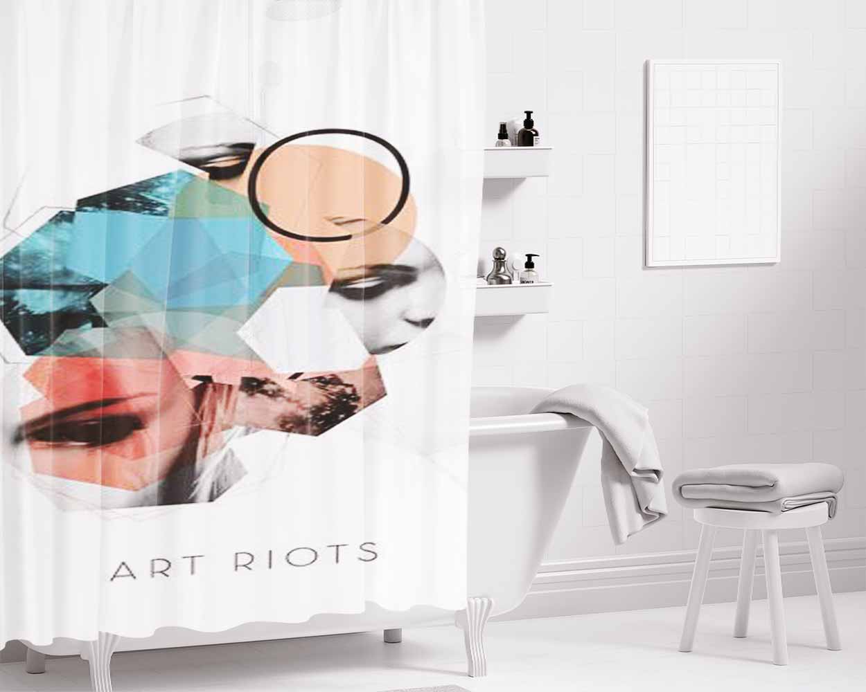 Art Riots 13 Bathroom Shower Curtain Fabric Waterproof | 66 X 72 Inch