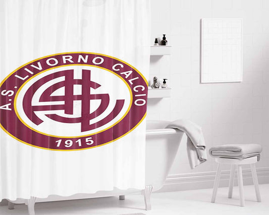 As Livorno Calcio Bathroom Shower Curtain Fabric Waterproof | 66 X 72 Inch