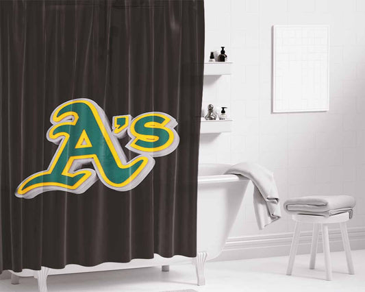 As Logo Large Green Bathroom Shower Curtain Fabric Waterproof | 66 X 72 Inch